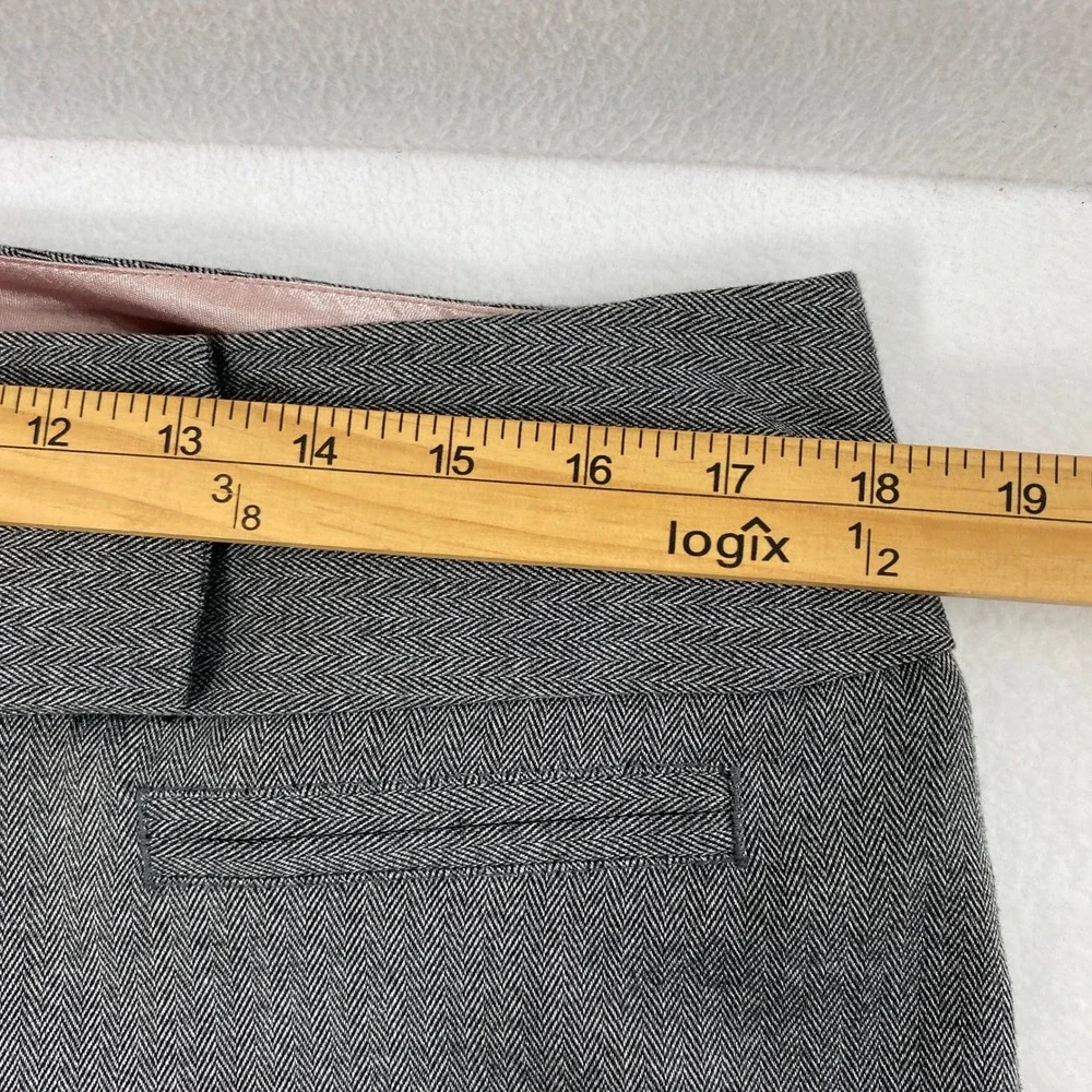 Maurices Dress Pants Womens Size 11 12 Gray Herringbone Bootcut‎ Trousers Office